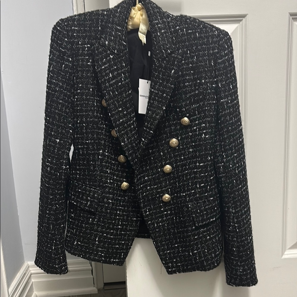 NWT generation love, black tweed jacket, size xs/s